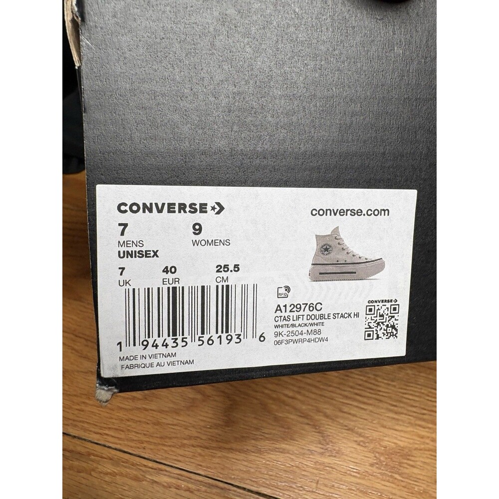 Converse Chuck Taylor All Star Lift Double Stack HI Platform A12976C Womens Sz 9 - Picture 7 of 7